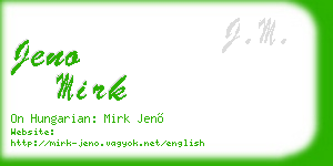 jeno mirk business card